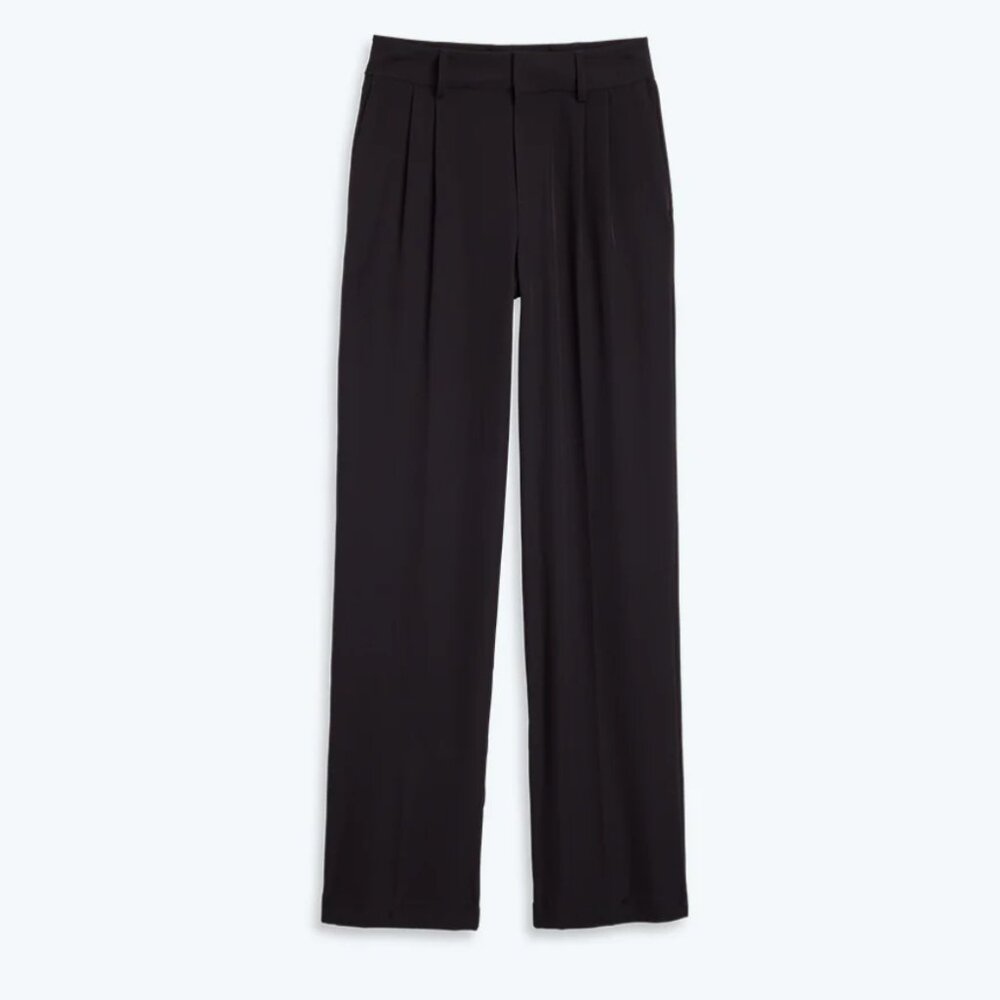 Summersalt The Classic Pleat Straight Leg Trouser, Black, Size 6
